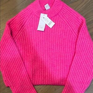 Design History Pink Sweater with Chunky Ribbed Knit